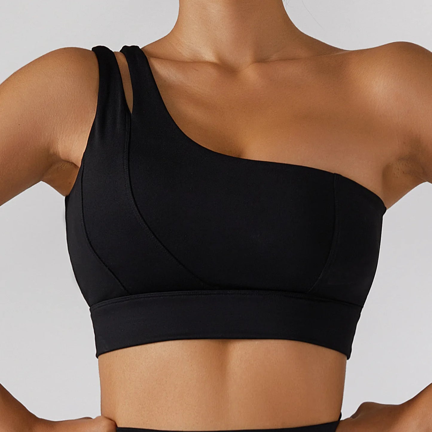 Women's Sports One Shoulder Push Up Sport Bra