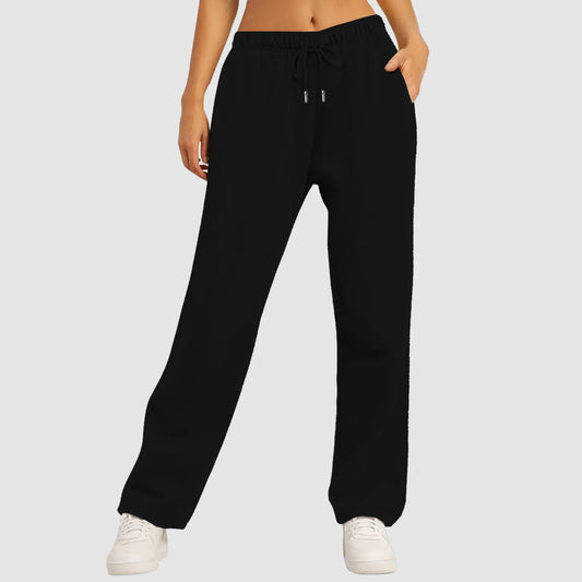 Women Sweatpants Straight Pants Wide Legs With Pockets